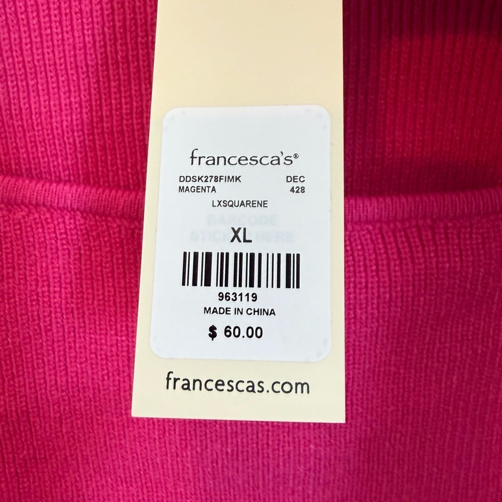 Blue Rain Fuchsia Long Sleeve Sweater Dress - Picture 4 of 7